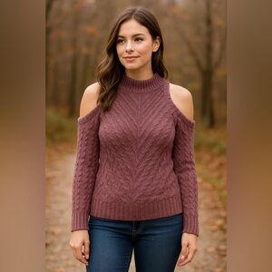 NWOT Express Off-the-Shoulder Sweater Mauve Size Small